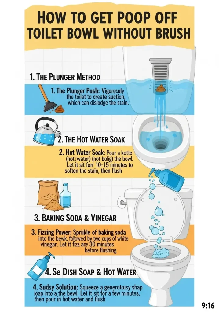 How to Get Poop off Toilet Bowl Without Brush  Infographic
