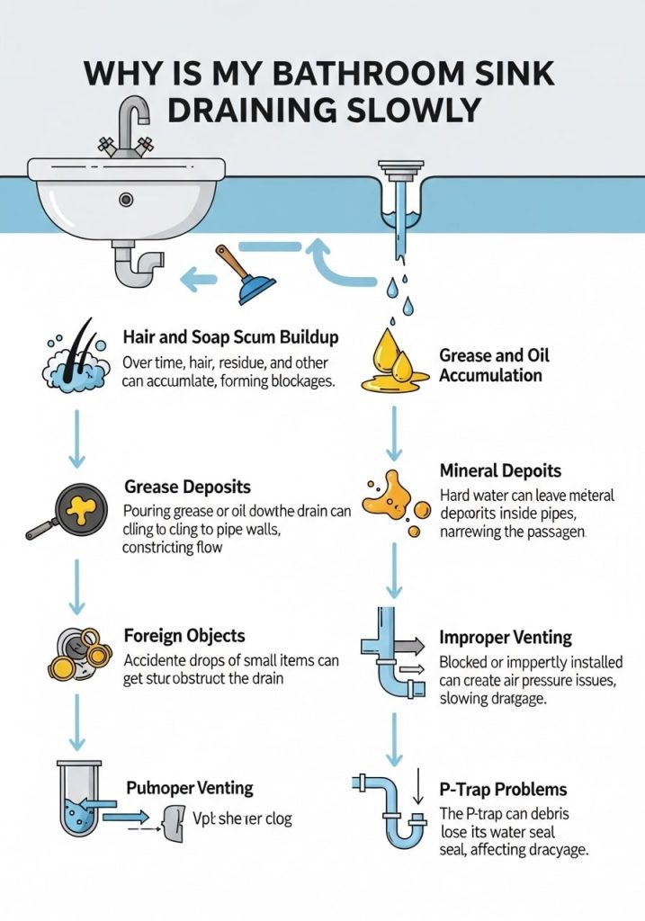 Why is My Bathroom Sink Draining Slowly Infographic