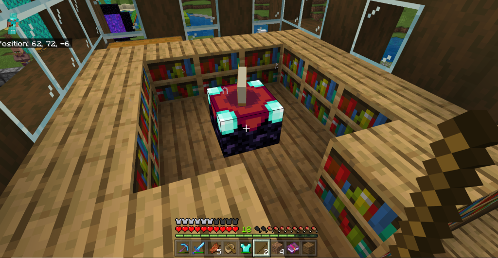 How to Place Bookshelf around Enchantment Table